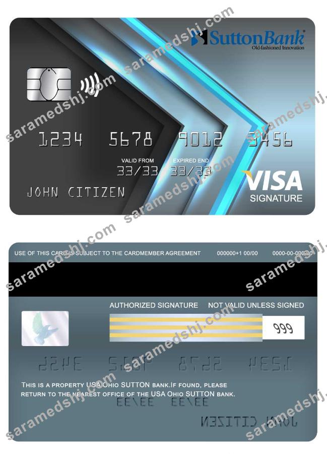 USA Ohio SUTTON bank visa signature card
